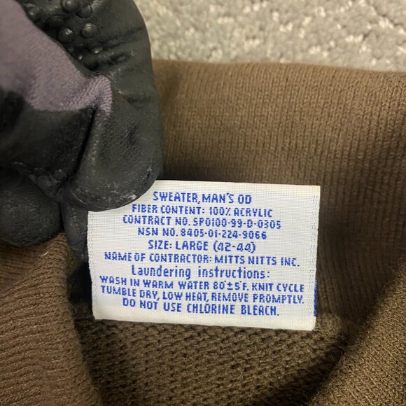 Vintage DSCP Garrison Collection Sweater Men's Large 42-44 Brown Military OD - Picture 4 of 9